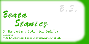 beata stanicz business card
